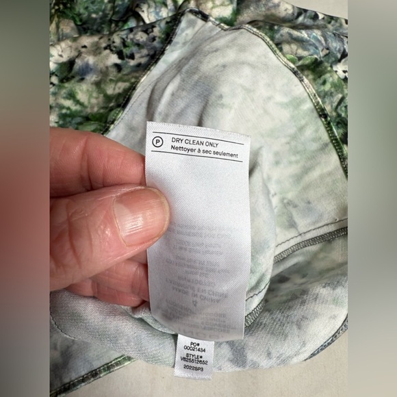 VINCE Green and blue floral print puff sleeve square neck top size 4 - Picture 13 of 15